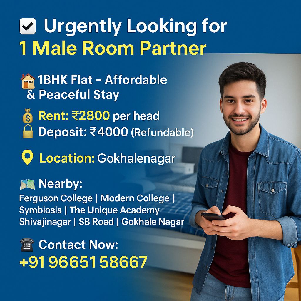 ☑️ Urgently Looking for 1 Male Room Partner - 1