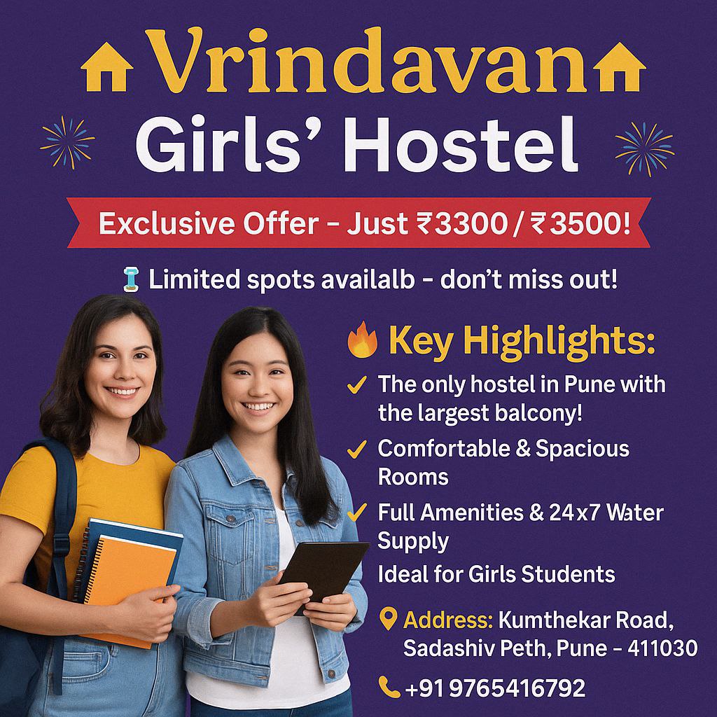 🏡 Vrindavan Girls’ Hostel – Sadashiv Peth, Pune 🏡 - 1